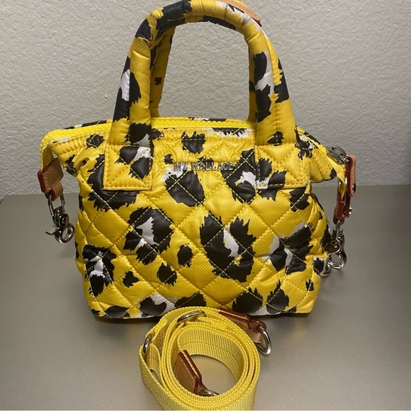 Like New MZ WALLACE Micro Sutton Quilted Yellow Leopard Small Tote Bag - Picture 16 of 16
